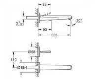 Змішувач для раковини на два отвори Grohe Eurodisc Joy L-size (19969000) Фото - 1