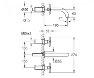 Змішувач для раковини Grohe Atrio S-Size (20164AL3) Фото - 1