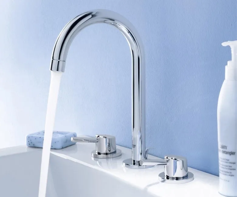 Змішувач для умивальника Grohe Concetto NEW на три отвори з донним клапаном, хром (20216001) Фото - 2