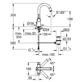 Смеситель для умывальника Grohe Grandera L-Size, хром (21107IG0) Фото - 2