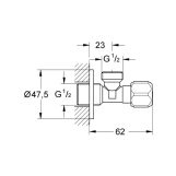 Универсальный угловой вентиль Grohe 1/2 "х1/2" 2201600M Фото - 1