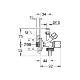 Кран приладовий Grohe 1/2"х3/8"х3/4" 22036000 Фото - 1