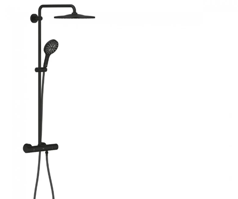 Душевая система с термостатом Grohe Rainshower 310, черный матовый (22119KF0)