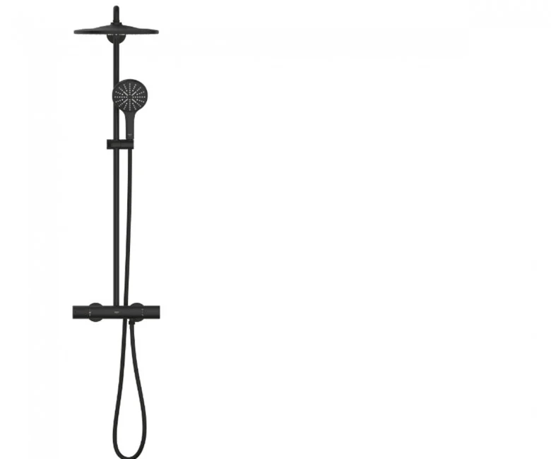 Душевая система с термостатом Grohe Rainshower 310, черный матовый (22119KF0) Фото - 3