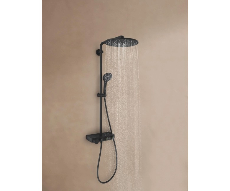 Душова система з термостатом Grohe Euphoria SmartControl 310 DUO Cube, чорний матовий (22120KF0) Фото - 4