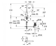Смеситель для умывальника Grohe BauEdge L-Size, хром (23093000) Фото - 1