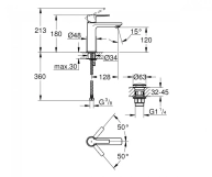 Смеситель для умывальника Grohe Lineare S-size, хром (23106001) Фото - 1