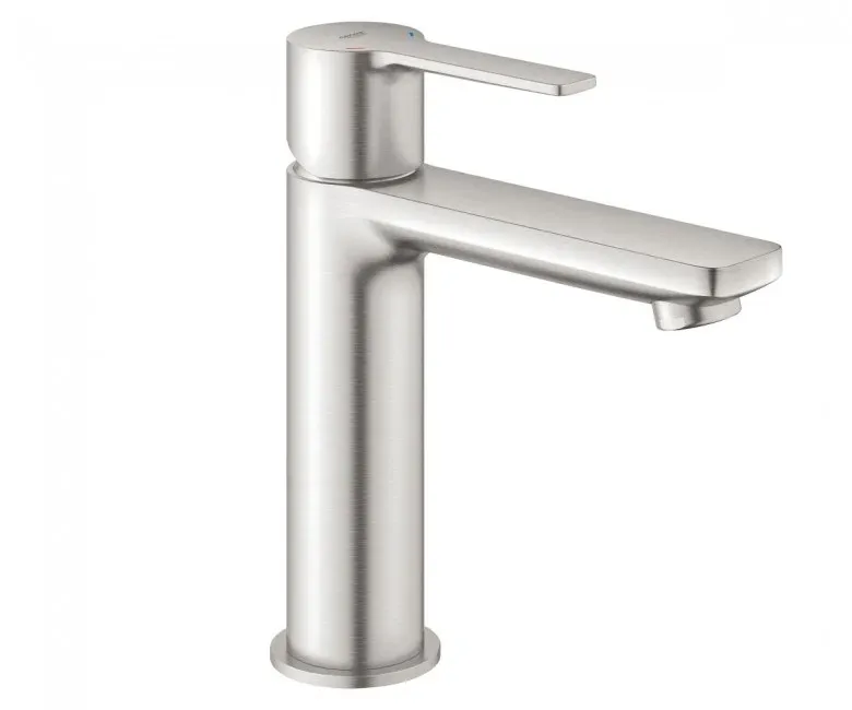 Змішувач для умивальника Grohe Lineare S-Size з донним клапаном, нержавіюча сталь (23106DC1)