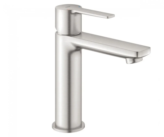 Змішувач для умивальника Grohe Lineare S-Size з донним клапаном, нержавіюча сталь (23106DC1)