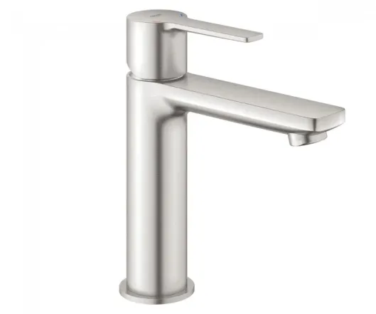 Змішувач для умивальника Grohe Lineare S-Size з донним клапаном, нержавіюча сталь (23106DC1)