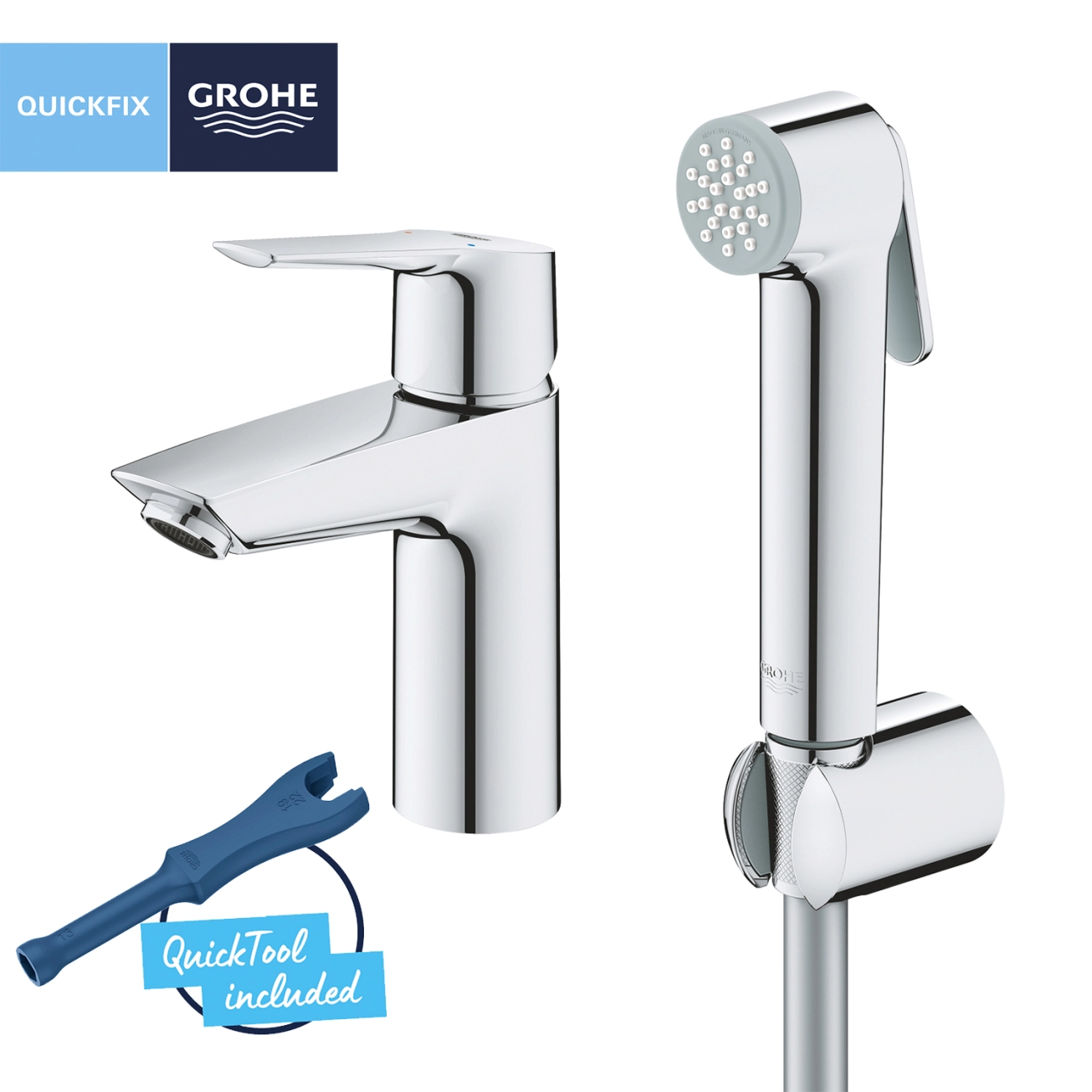 Набор для гигиенического душа со смесителем Grohe QuickFix Start S-Size 23123003 Фото - 2