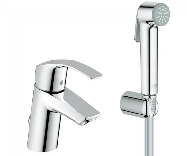 Змішувач одинважільний для раковини з гігієнічним душем Grohe Eurosmart S-Size (23124002)