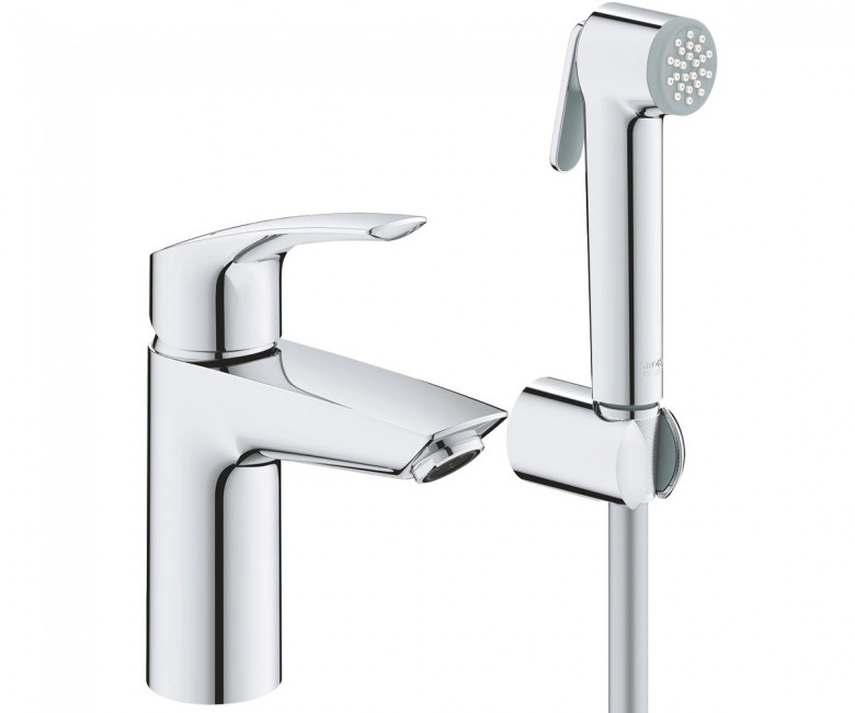Змішувач для умивальника Grohe Eurosmart New S-Size з гігієнічним душем, хром (23124003)
