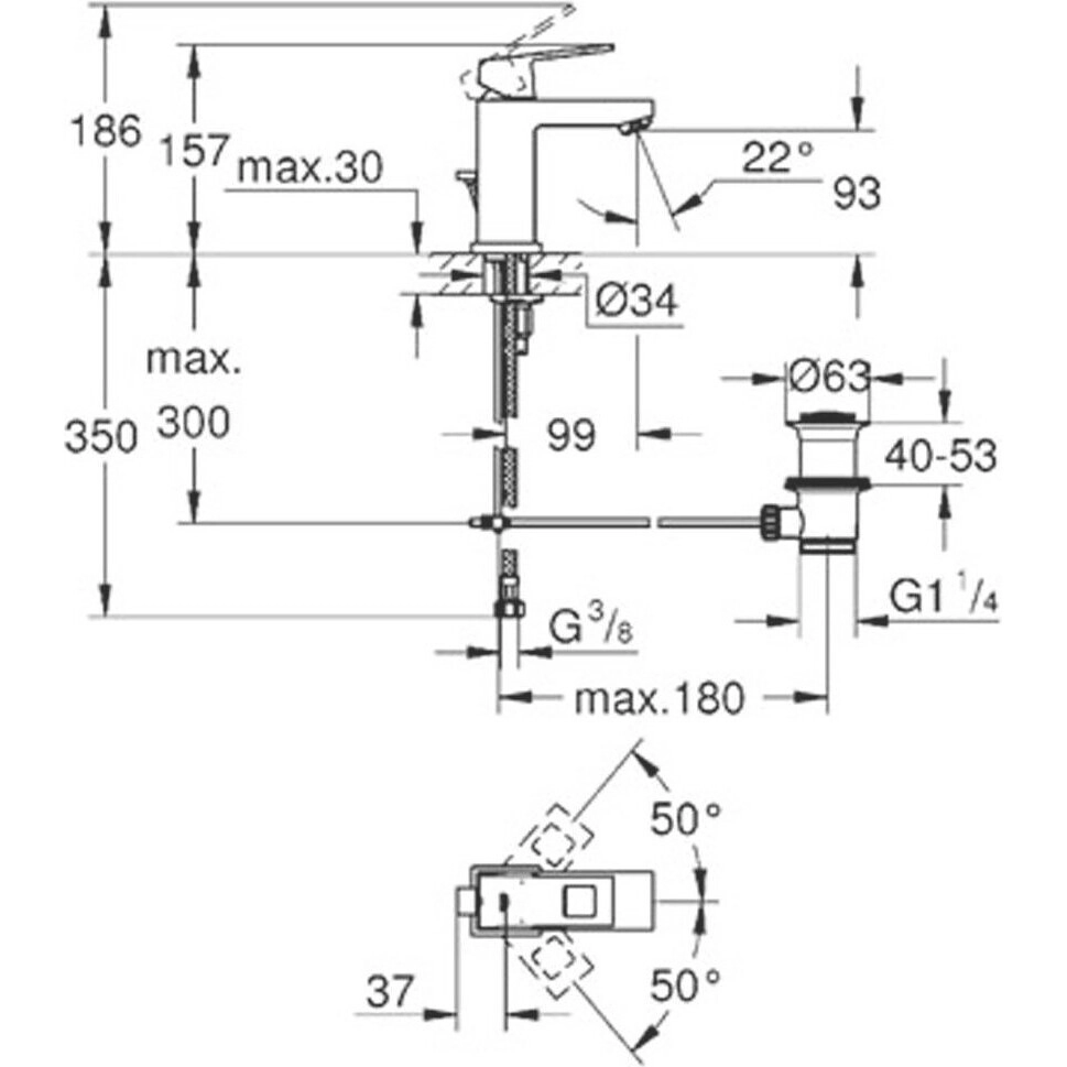 Змішувач для умивальника Grohe Eurocube (2312700E) Фото - 2
