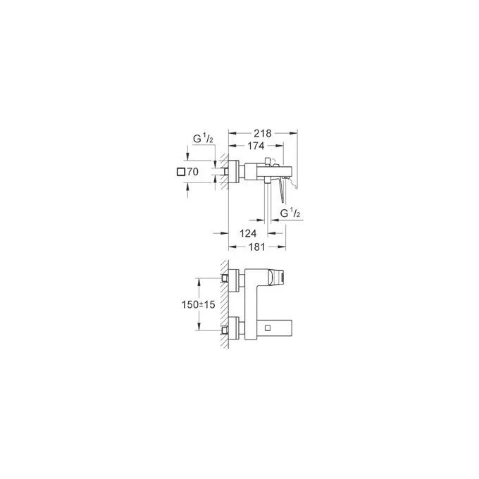 Смеситель для ванны Grohe EuroCube (23140000) Фото - 2