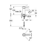 Змішувач для раковини Grohe BauClassic S-Size 23162000 Фото - 1