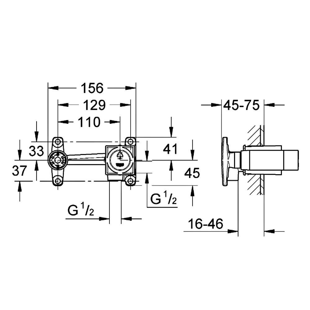 Вбудована частина змішувача Grohe Eurocube (23200000) Фото - 1