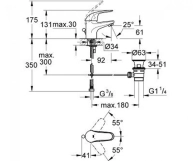 Змішувач для умивальника Grohe Euroeco S-Size, хром (23262000) Фото - 1