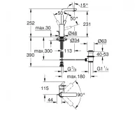 Смеситель для умывальника Grohe Lineare New L-Size, хром (23296001) Фото - 1