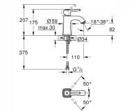 Змішувач для раковини Grohe Grandera M-Size (23310000) Фото - 1
