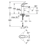 Смеситель для умывальника Grohe Eurosmart New M-Size, хром (23324003) Фото - 3
