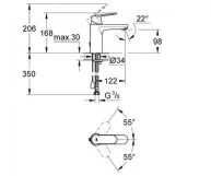 Змішувач для раковини Grohe Eurosmart Cosmopolitan E, одноважiльний (23326000) Фото - 1