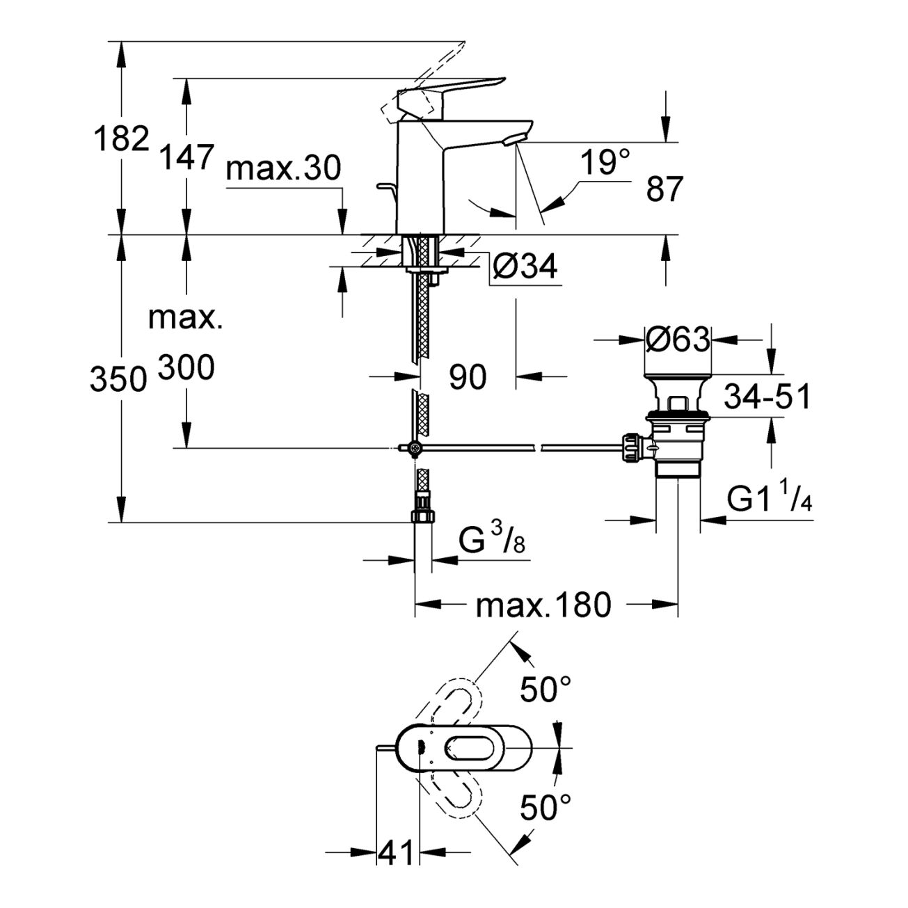 Змішувач для раковини Grohe BauLoop S-Size 23335000 Фото - 1