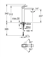 Однорычажный смеситель для раковины Grohe Eurocube, матовый графит (23406AL0) Фото - 2