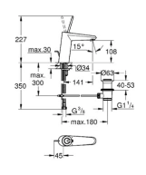 Змішувач для умивальника Grohe Eurodisc Joy M-Size, хром Фото - 3