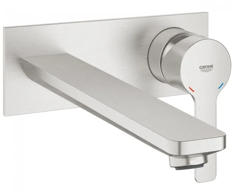 Змішувач для умивальника Grohe Lineare New L-Size, монтаж зі стіни, зовнішня частина, сталь (23444DC1)