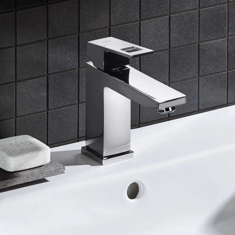 Змішувач для умивальника Grohe Eurocube M-Size, з донним клапаном, хром (23445000) Фото - 1
