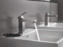 Змішувач для умивальника Grohe Eurocube M-Size, з донним клапаном, сталь (23445DC0) Фото - 3