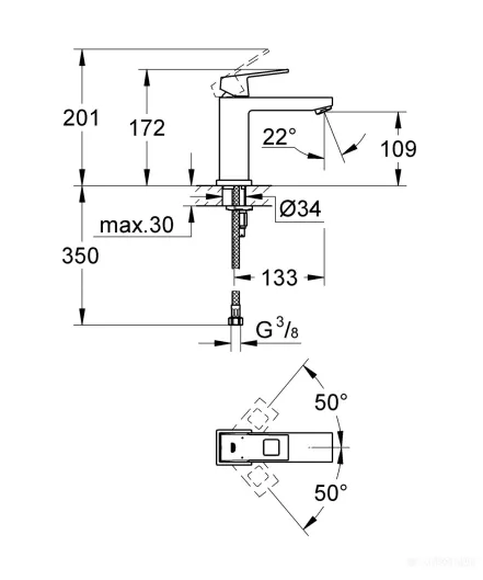 Смеситель для умывальника Grohe Eurocube M-Size (23446000)