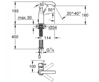 Змішувач для умивальника Grohe Essence New M-Size без донного клапана, хром (23480001) Фото - 1
