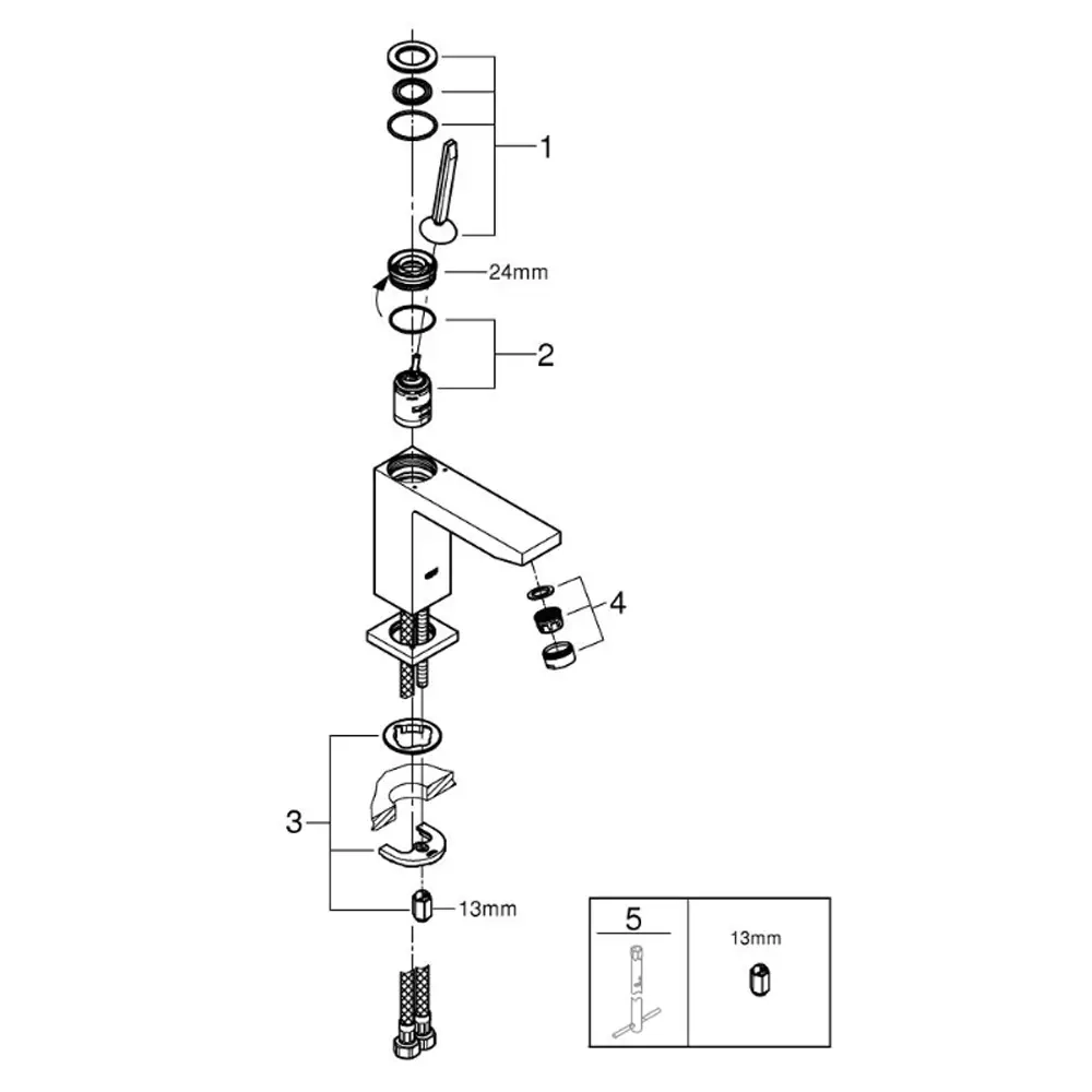 Смеситель для умывальника Grohe EuroCube Joy M-Size, хром (23658000) Фото - 2