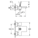 Смеситель для ванны Grohe Eurocube Joy, хром (23666000) Фото - 1