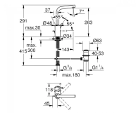 Змішувач для умивальника Grohe Concetto L-Size, хром (23739002) Фото - 1