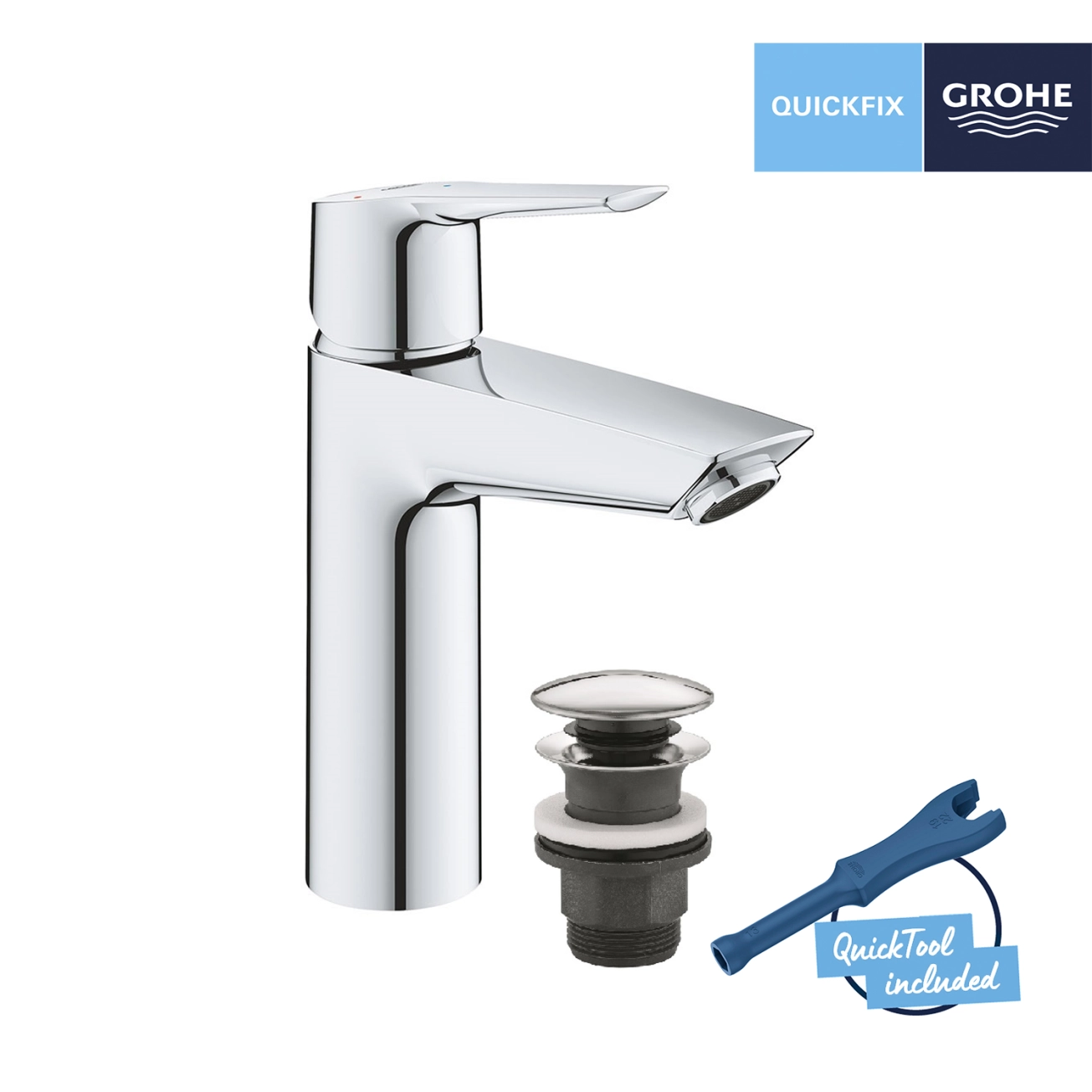 Смеситель для раковины Grohe QuickFix Start M-Size 23746002 с донным клапаном Фото - 2