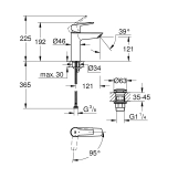 Змішувач для раковини Grohe QuickFix Start ES M-Size 237462432 з донним клапаном Фото - 1