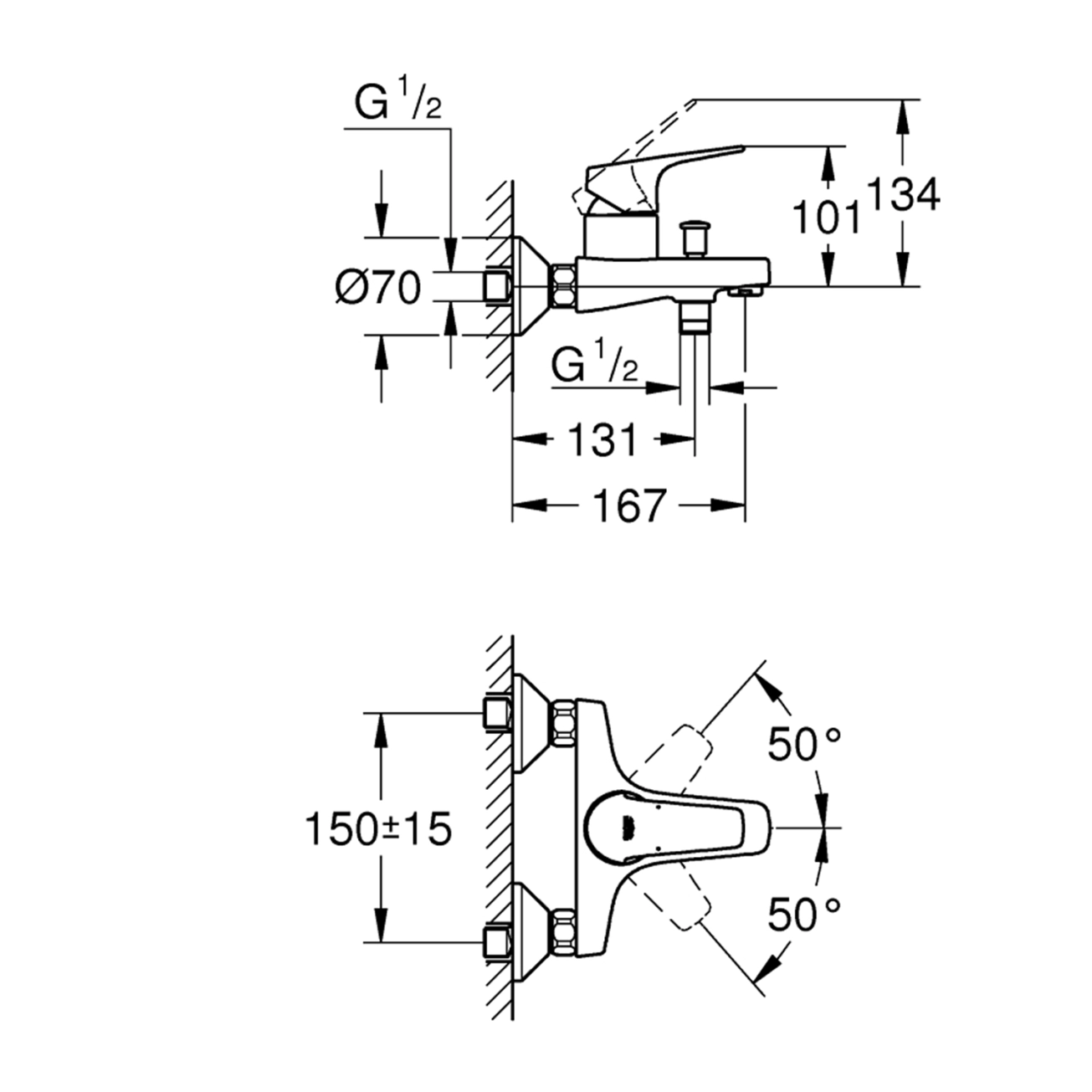 Смеситель для ванны Grohe Start Flow 23772000 Фото - 1