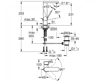 Змішувач для умивальника Grohe Plus L-Size, хром (23851003) Фото - 1