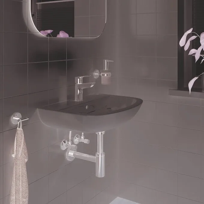 Змішувач для раковини Grohe BauLoop New S-Size + нажимний донний клапан (23878001) Фото - 1
