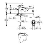 Змішувач для раковини Grohe QuickFix StartEdge S-Size 23900001 Фото - 1