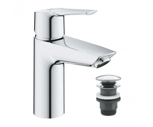 Змішувач для умивальника Grohe Eurosmart New одноважільний, натискний донний клапан, S-Size, хром (23922003)