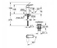 Змішувач для раковини Grohe Eurosmart Cosmopolitan S-Size, хром (23927000) Фото - 1