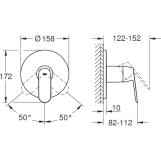 Змішувач для душу одноважільний на 1 вихід Grohe Eurosmart Cosmopolitan (24044000) Фото - 1