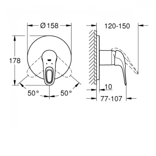 Зовнішня частина змішувача для душу Grohe Eurostyle (24048003) Фото - 1