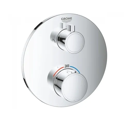 Термостат для душу Grohe Grohtherm з перемикачем на 2 положення верхній / ручний душ (24076000)