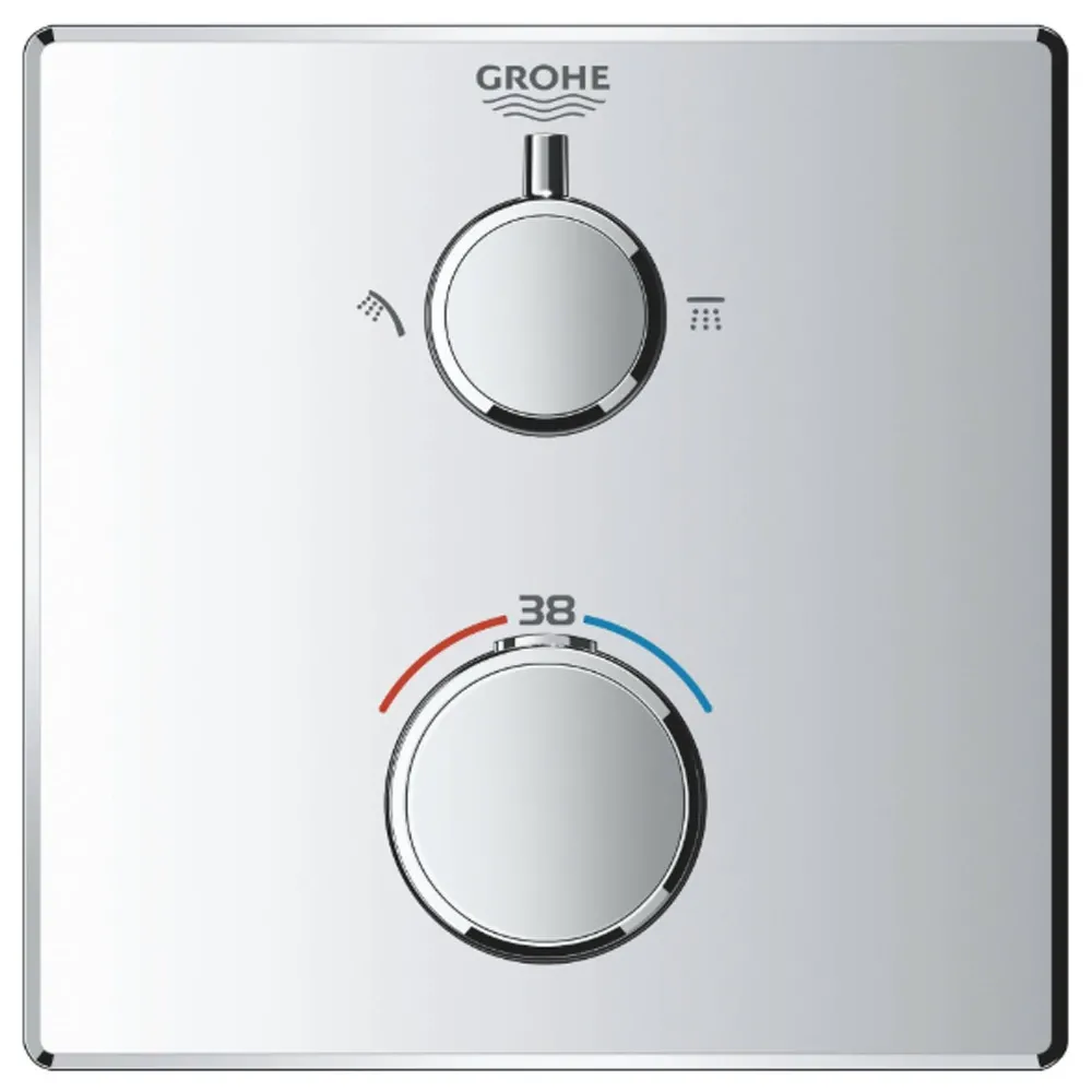 Смеситель скрытого монтажа для душа Grohe Grohtherm Thermostatic с термостатом, хром (24079000) Фото - 3
