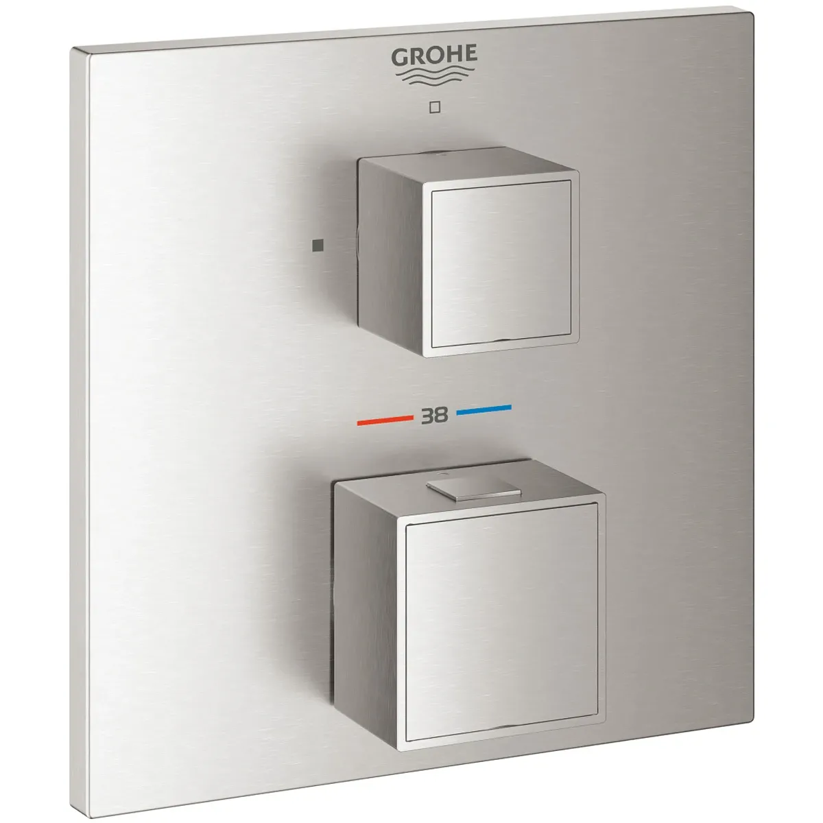 Смеситель скрытого монтажа для душа Grohe Grohtherm Cube с термостатом, на 1 выход, суперсталь (24153DC0)